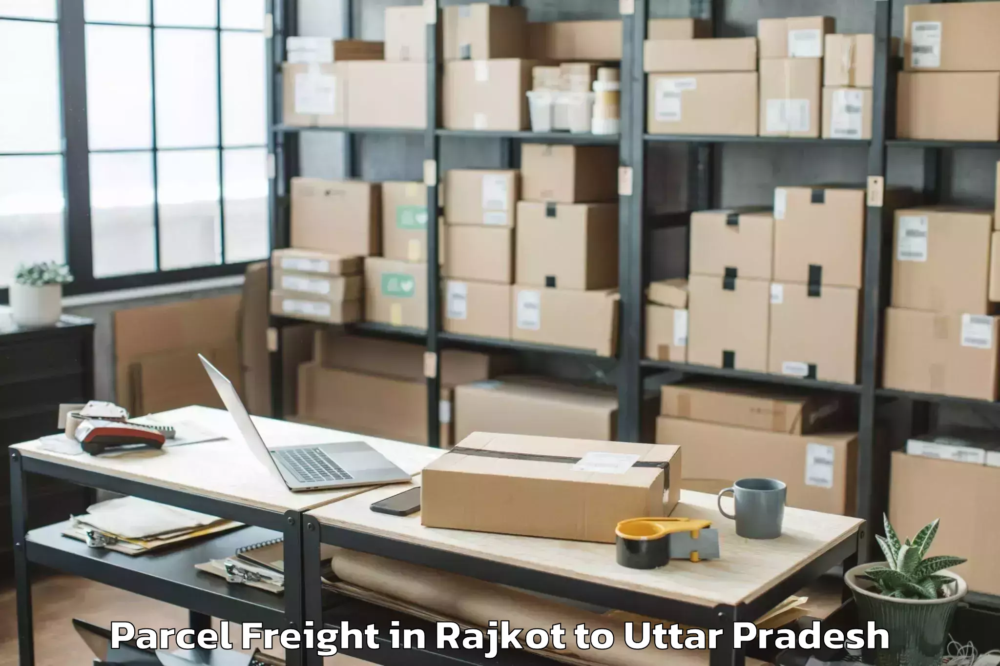 Efficient Rajkot to Iftm University Moradabad Parcel Freight